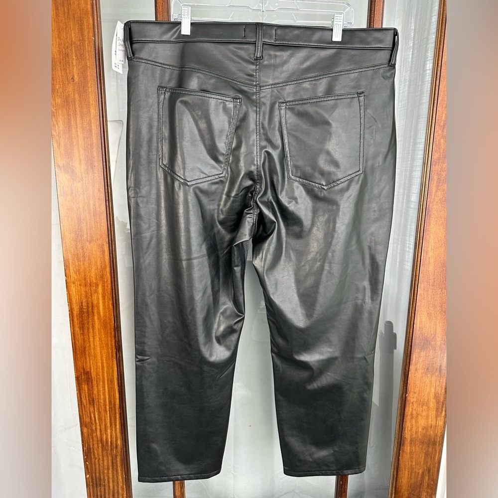 NWT Abercrombie‎ & Fitch Jeans 20r Faux Leather Ankle Straight Ultra High Rise - Picture 2 of 10